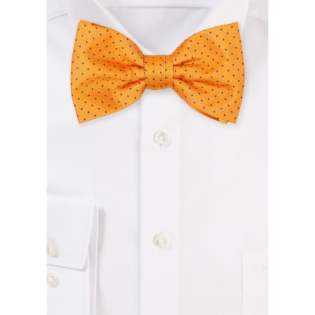 Marigold Bowtie with Tiny Embroidered Pin Dots