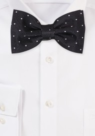 Black with Solver Polka Dot Bow Tie
