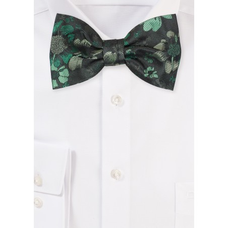 Floral Bowtie in Green Colors