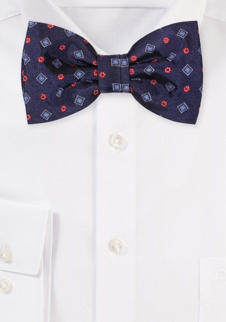 Navy and Crimson Red Mens Bowtie