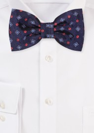Navy and Crimson Red Mens Bowtie
