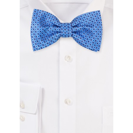Aqua Blue Mens Bow Tie with Dots