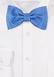 Aqua Blue Mens Bow Tie with Dots