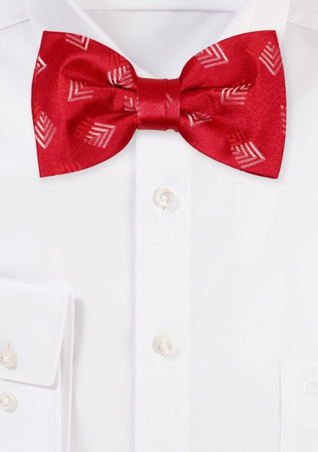 Fern Pattern Bowtie in Bright Red