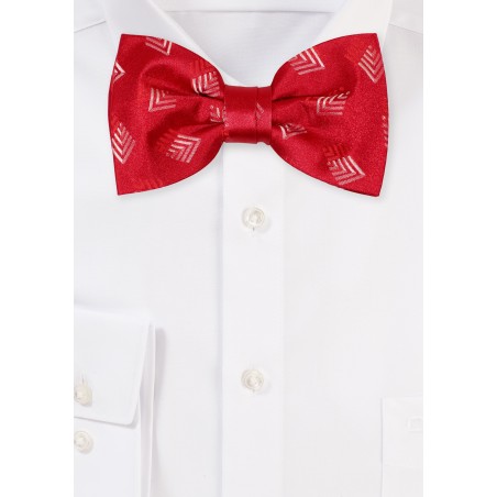 Fern Pattern Bowtie in Bright Red