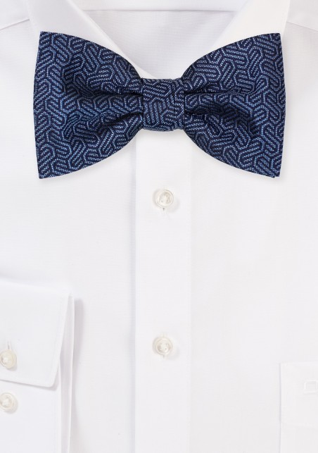 Geometric Designer Bowtie in Dark Blue