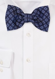 Modern Checkered Bowtie in Dark Blue