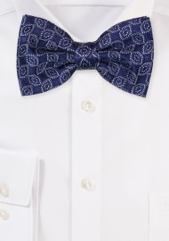 Navy with Gray Bowtie in Unique Oval Design