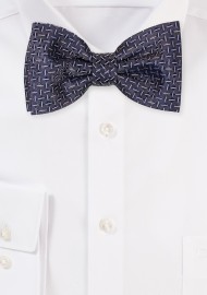 Dark Gray Bowtie with Intricate Checks