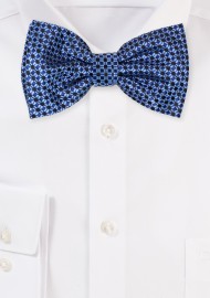Matte Blue Bowtie with Mini Checks