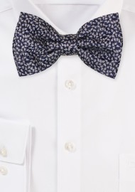 Navy Bow Tie with Triangles