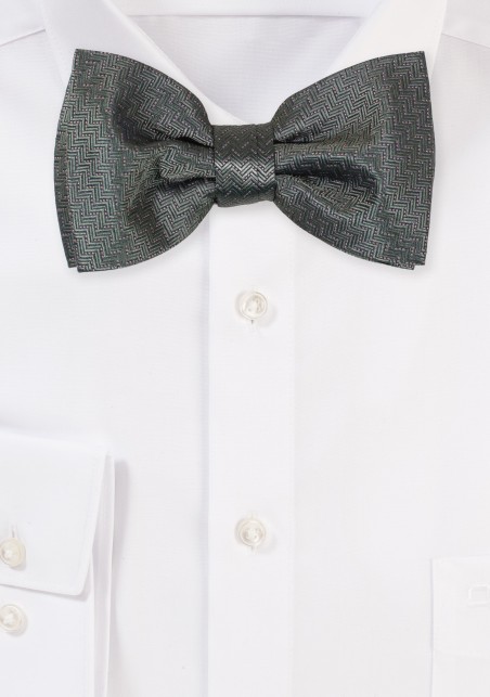 Bronze and Olive Bowtie in Herringbone Check