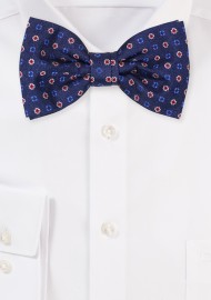 Blue Bowtie with All Over Design in Red and Royal