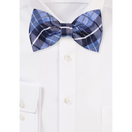 Blue Bow Tie with Tartan Check