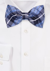 Blue Bow Tie with Tartan Check