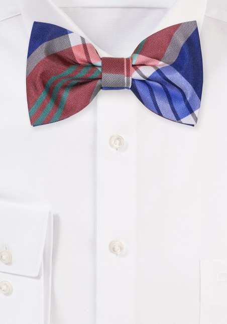 Tartan Bow Tie in Pink, Purple, and Turquoise