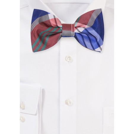Tartan Bow Tie in Pink, Purple, and Turquoise