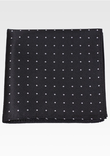 Black and Silver Pocket Square in Matte Finish