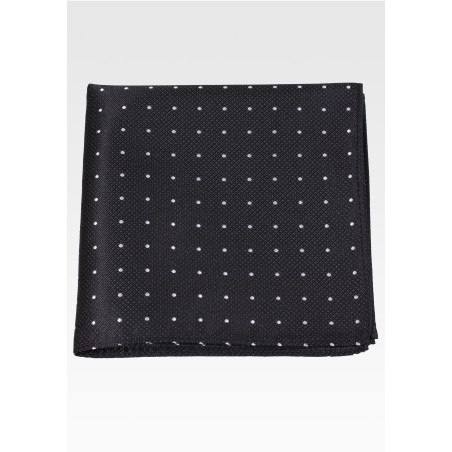 Black and Silver Pocket Square in Matte Finish