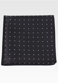 Black and Silver Pocket Square in Matte Finish