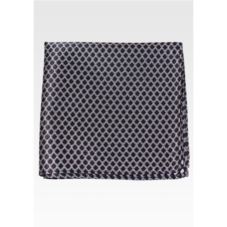 Fish Scale Design Mens Pocket Square in Black