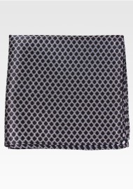 Fish Scale Design Mens Pocket Square in Black