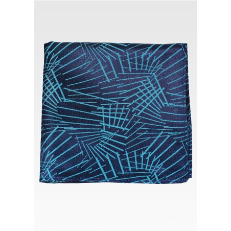 Teal Green Graphic Print Pocket Square