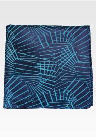 Teal Green Graphic Print Pocket Square
