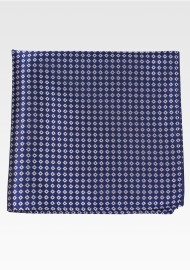 Blue and Silver Check Pocket Square