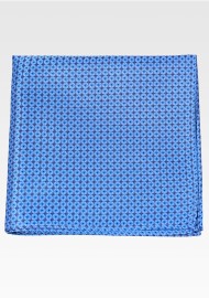 Aqua and Navy Dot Design Mens Pocket Square