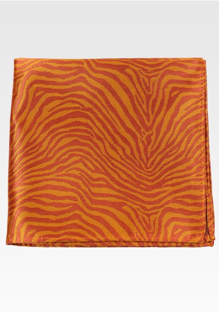 Orange and Red Tiger Stripe Pocket Square