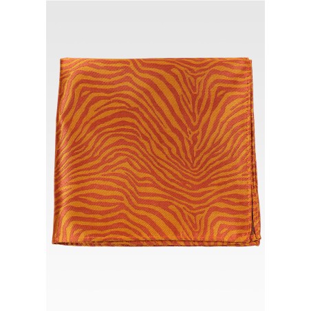 Orange and Red Tiger Stripe Pocket Square