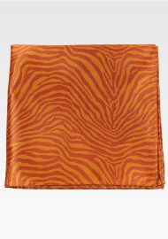 Orange and Red Tiger Stripe Pocket Square