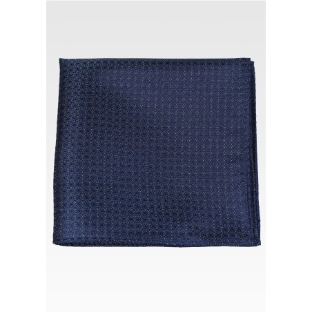 Matte Textured Mens Pocket Square in Navy Blue