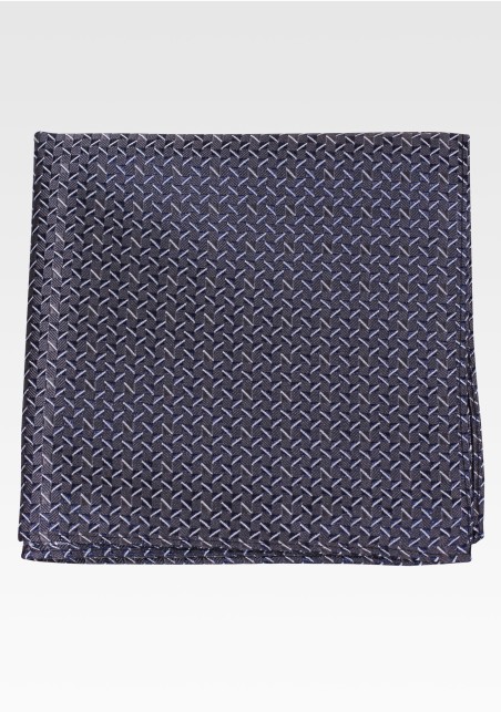 Dark Gray Pocket Square with Woven Design