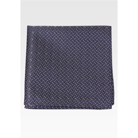 Dark Gray Pocket Square with Woven Design