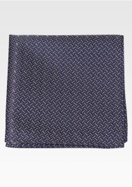 Dark Gray Pocket Square with Woven Design