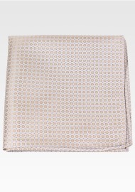 Vanilla Cream Pocket Square with Micro Floral Weave