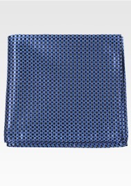 Blue Hued Mens Pocket Square with Mini Checks