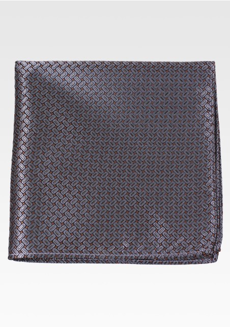 Oval Design Pocket Square in Charcoal