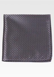 Oval Design Pocket Square in Charcoal