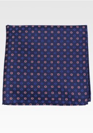 Dress Blue Pocket Square with Intricate Foulard Weave
