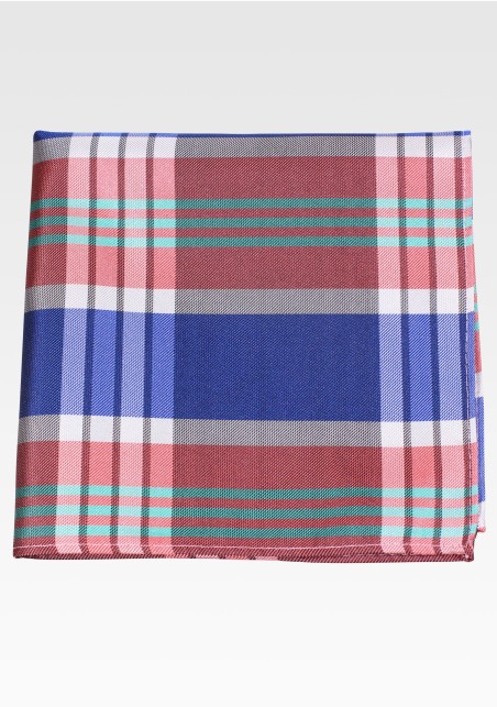 Summer Plaid Pocket Square | Colorful Tartan Pocket Square