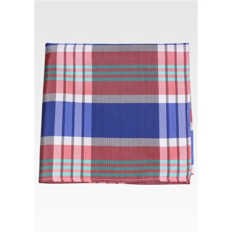 Summer Plaid Pocket Square | Colorful Tartan Pocket Square