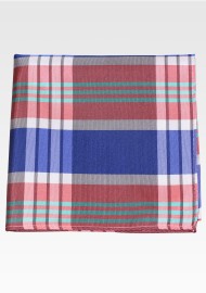 Summer Plaid Pocket Square | Colorful Tartan Pocket Square
