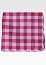 Fuchsia and Pink Gingham Pocket Square