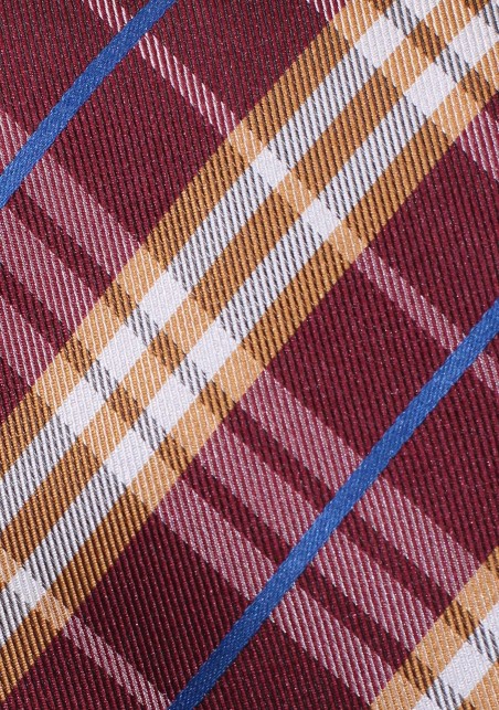 Maroon and Peach Orange Tartan Check Pocket Square