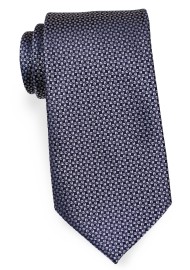 Woven Mens Tie in XL Size in Navy and Silver