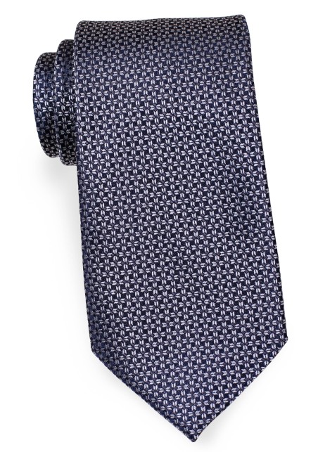 Tie with Silver Stars on Navy