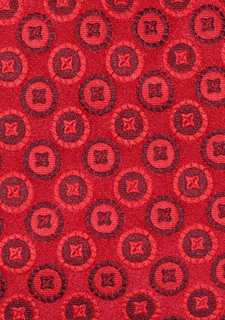 Crimson Red Bow Tie with Circular Medallions
